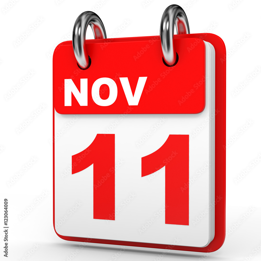 November 11. Calendar on white background. November 11. Calendar on white background.
