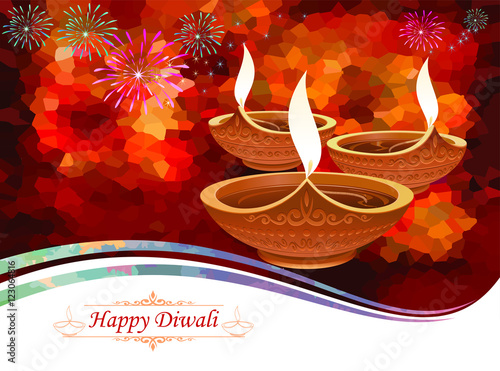 Diwali lamp greetings 