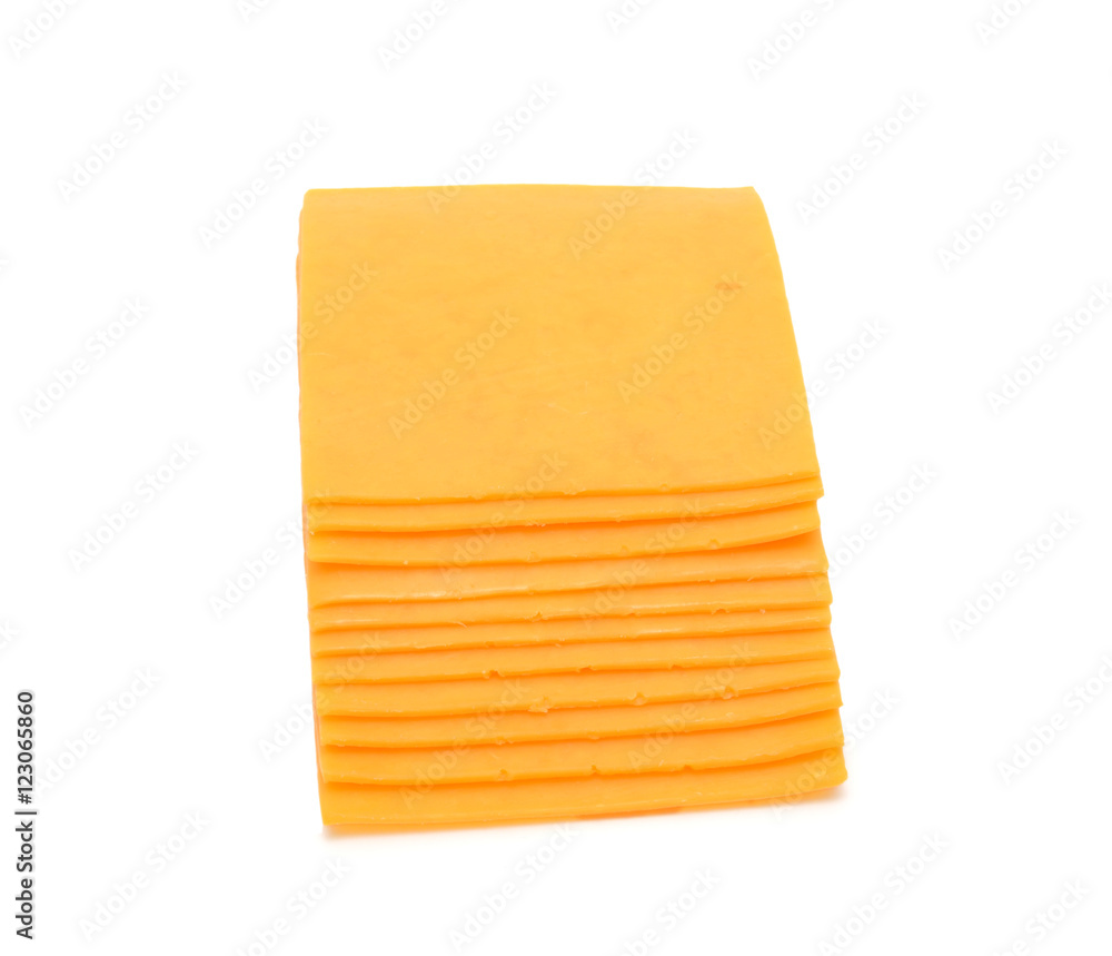 cheese slices isolated on the white background cheese slices isolated on the white background