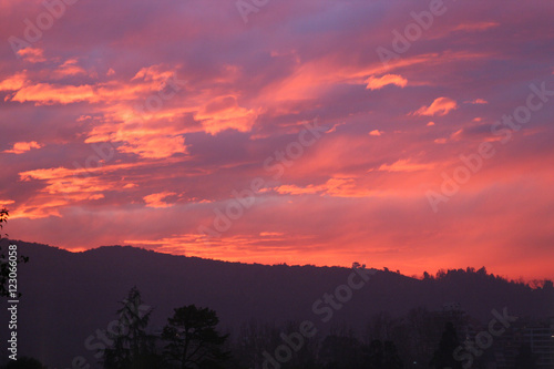 Red Sunset in Santiago