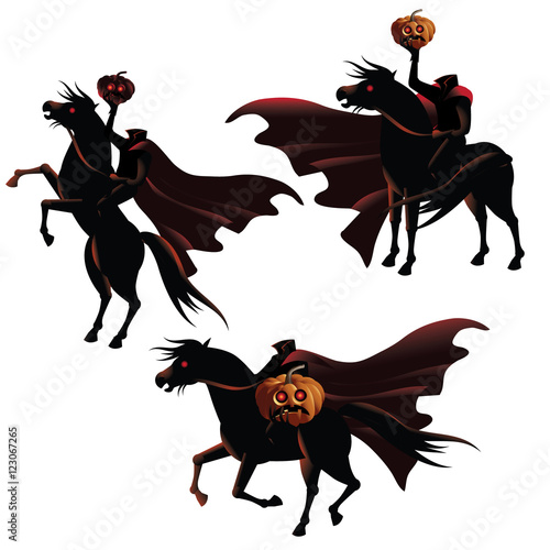 Headless Horseman collection. EPS 10 vector.