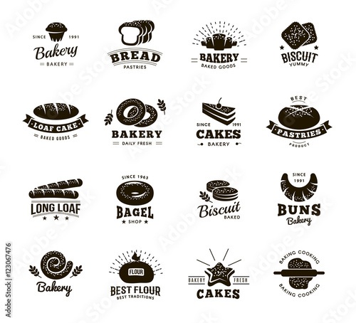 Bakery Labels Monochromatic Set