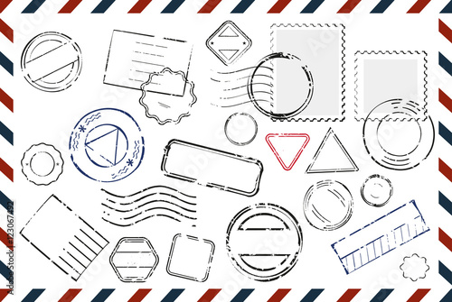 Envelope With Empty Stamps Composition