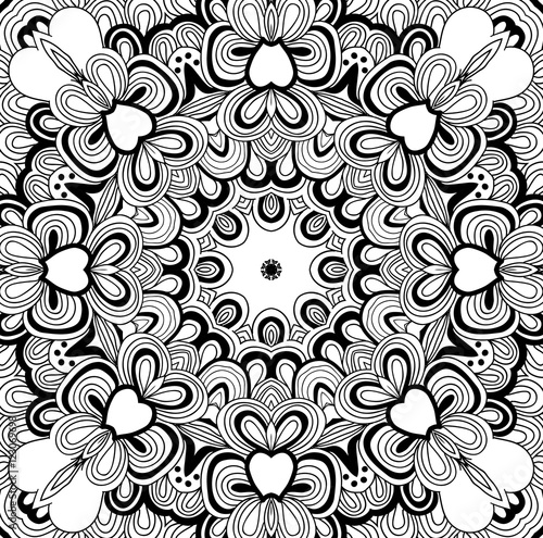 Wallpaper Mural Uncolored symmetric tracery for colouring. Can be used as adult coloring book, coloring page, card, invitation. Sacred geometry Torontodigital.ca