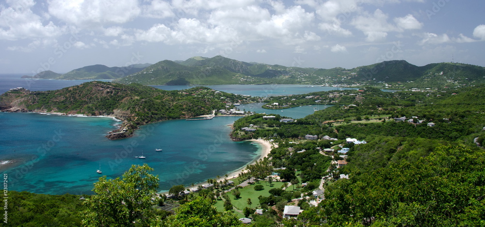 Views of English Harbor and Freemans Bay from an elevation point