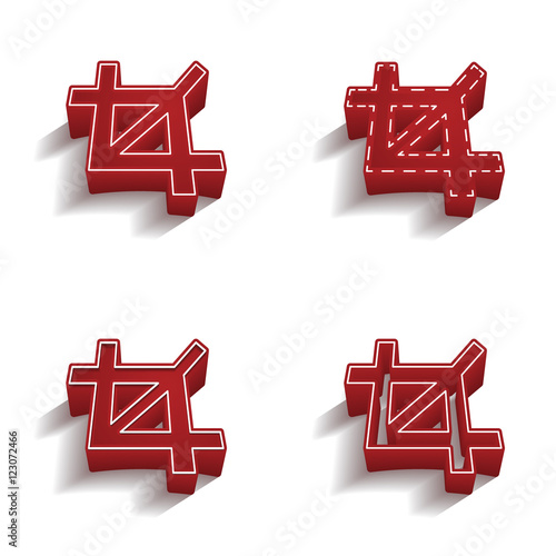 ikona 3D z obrysem zestaw