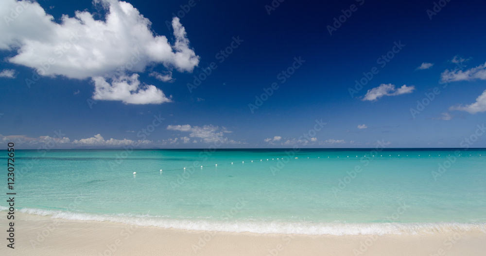 Fototapeta premium Buoy rope barrier at Ffryes Beach - 8