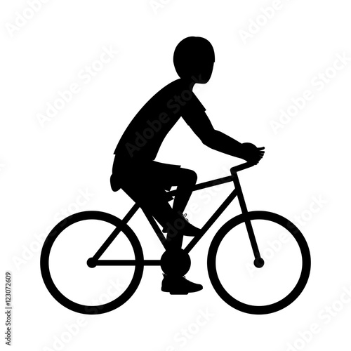 Girl riding bike icon. Sport hobby and training theme. Isolated design. Vector illustration