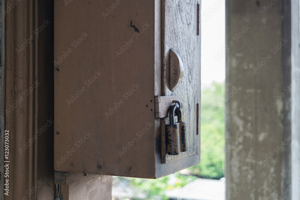 Wooden locker white color locked Wooden locker white color locked
