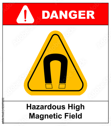 strong magnetic field vector warning sign