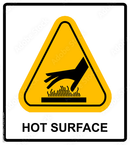 do not touch hot surface danger signs illustration vector