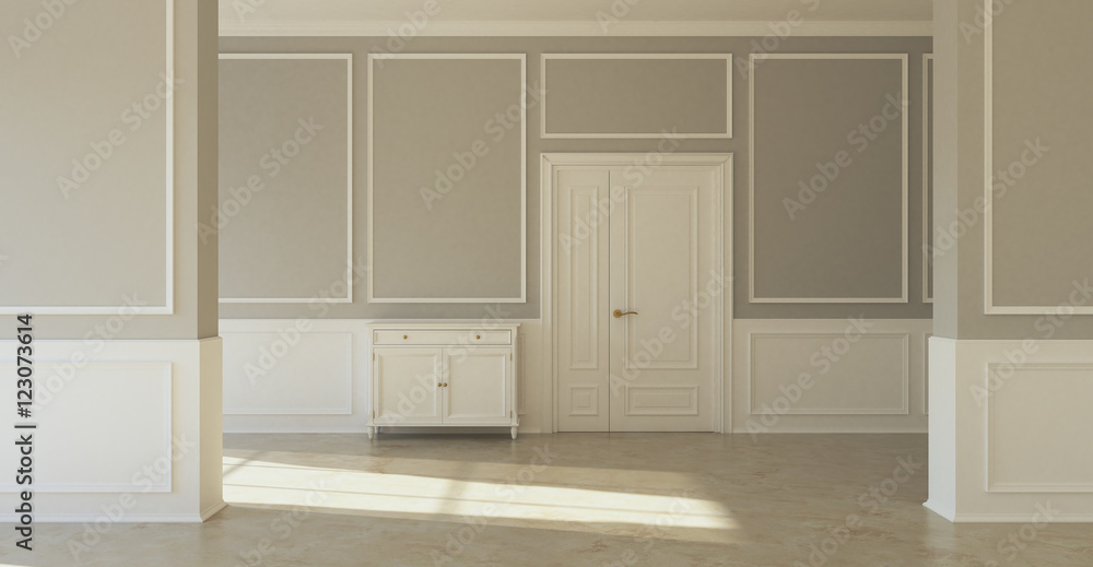 Fototapeta premium Classic empty interior without furniture