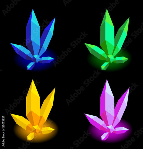 Collection of colorful crystals. eps 10 vector illustration