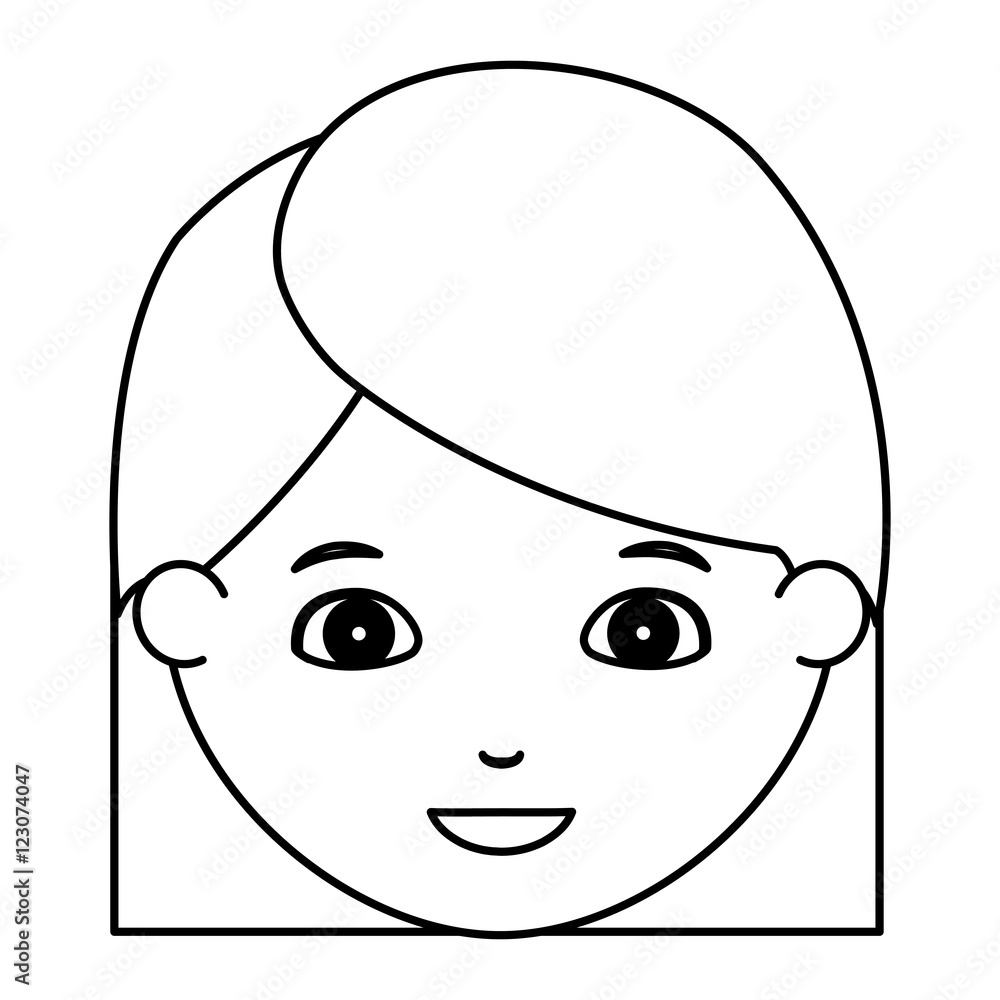 Girl cartoon face icon. Kid child little and people theme. Isolated design. Vector illustration Girl cartoon face icon. Kid child little and people theme. Isolated design. Vector illustration