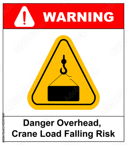 Danger overhead load sign