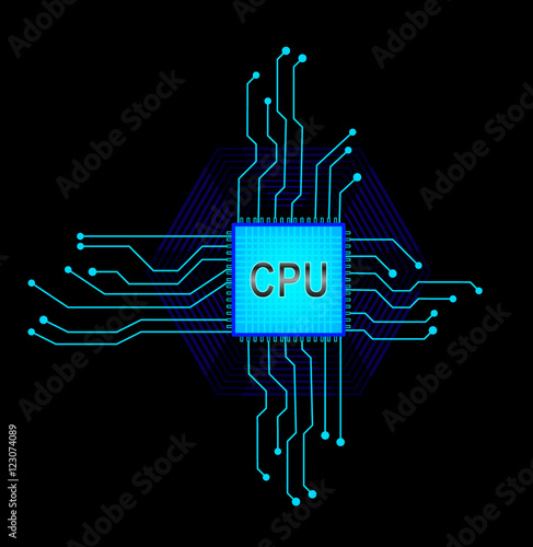 Central processor. eps 10 vector illustration
