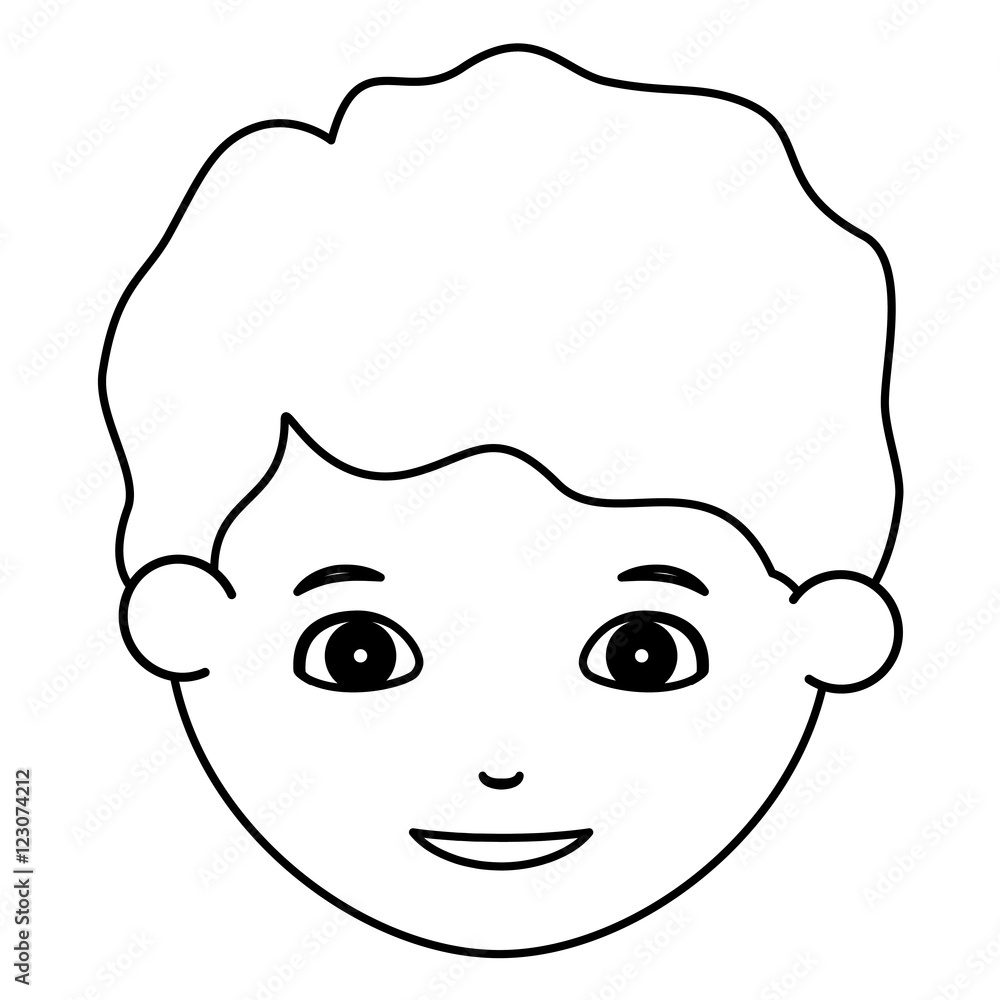 Boy cartoon face icon. Kid child little and people theme. Isolated design. Vector illustration Boy cartoon face icon. Kid child little and people theme. Isolated design. Vector illustration