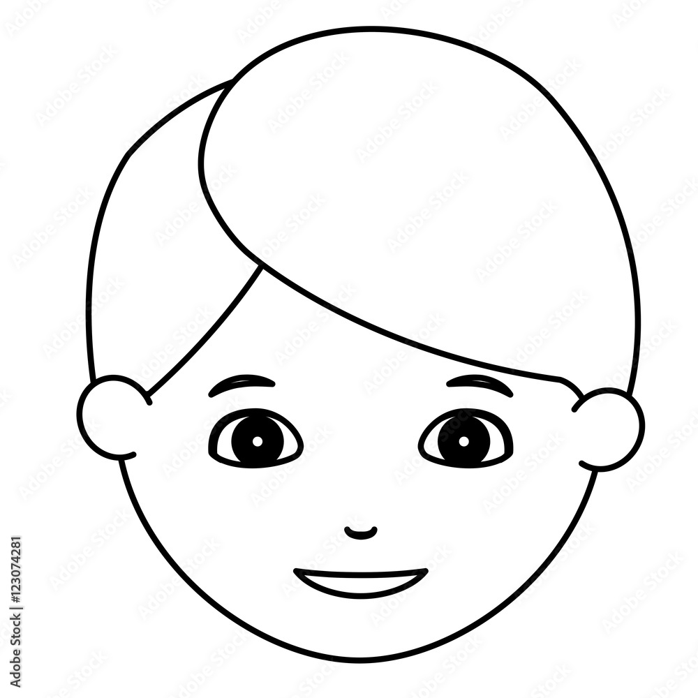 Boy cartoon face icon. Kid child little and people theme. Isolated design. Vector illustration Boy cartoon face icon. Kid child little and people theme. Isolated design. Vector illustration