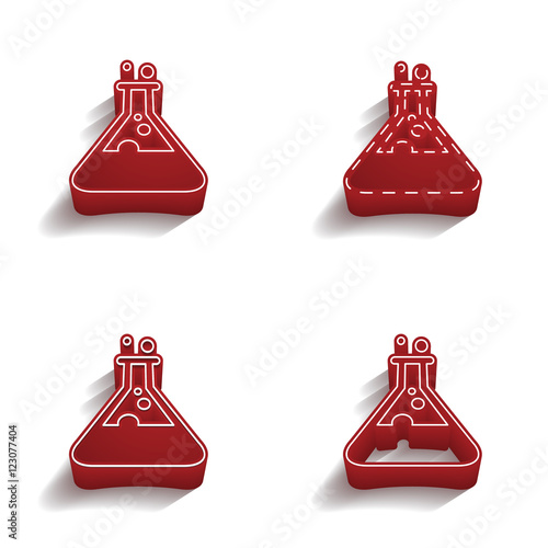 ikona 3D z obrysem zestaw 