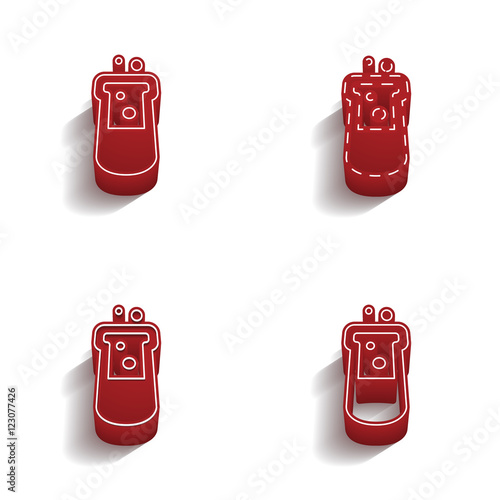 ikona 3D z obrysem zestaw 