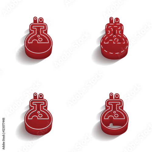 ikona 3D z obrysem zestaw 