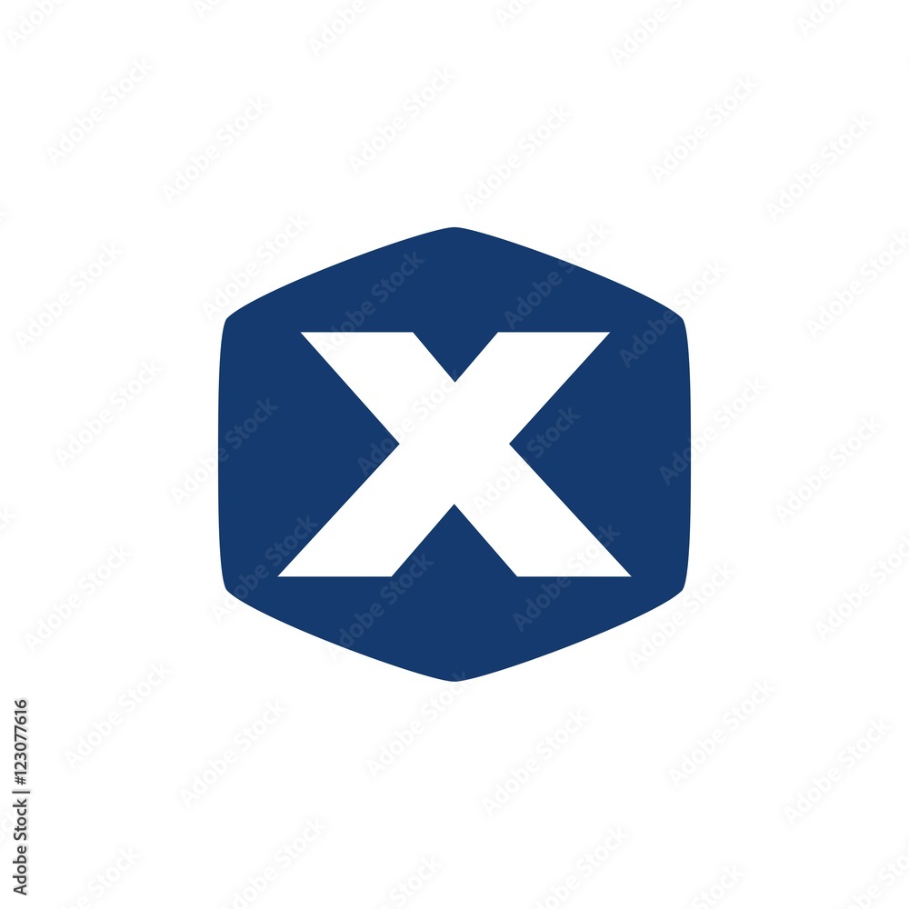 Letter X in polygon logo design Letter X in polygon logo design