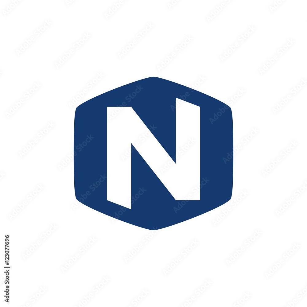 Letter N in polygon logo design Letter N in polygon logo design