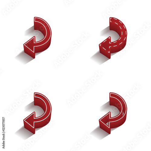 ikona 3D z obrysem zestaw 