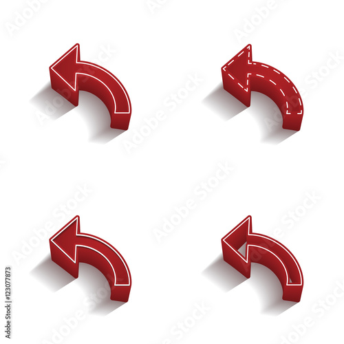 ikona 3D z obrysem zestaw 