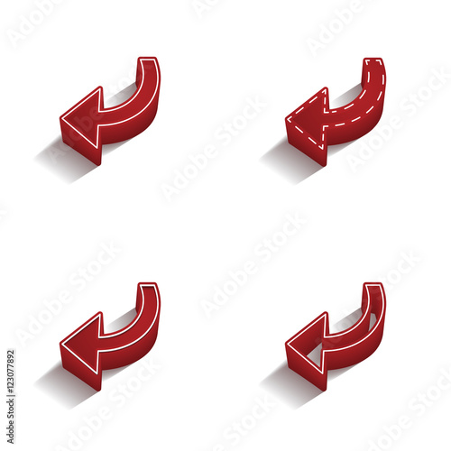 ikona 3D z obrysem zestaw 