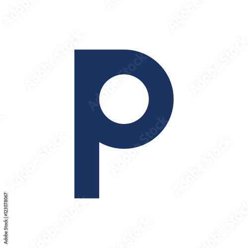 p Letter initial logo design