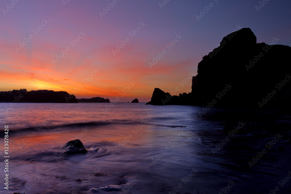 Sunset. Portio beach, Cantabria.