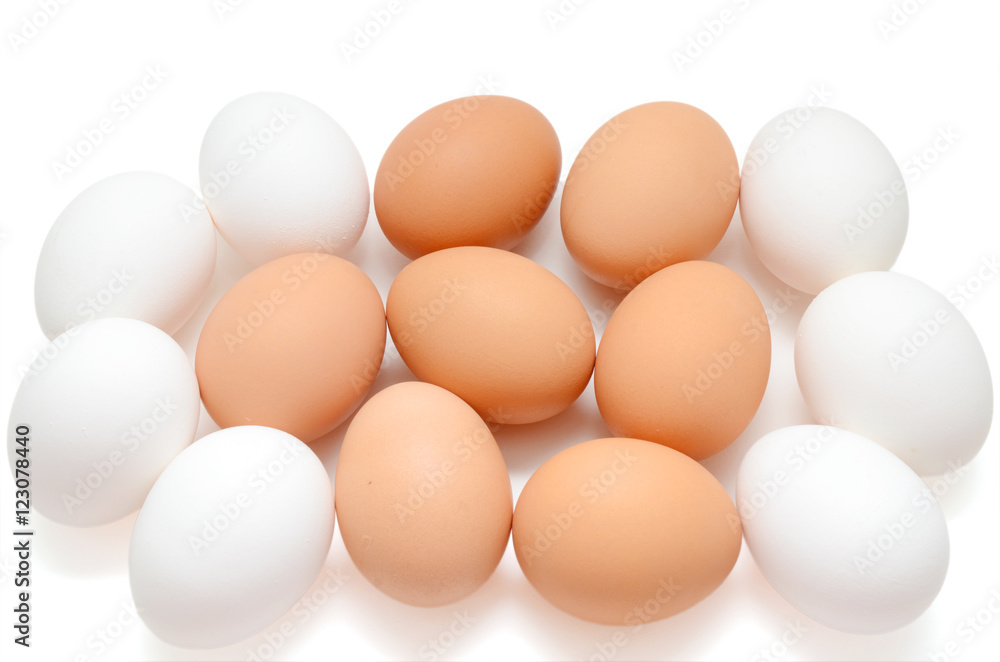 Fresh organic eggs isolated on white background Fresh organic eggs isolated on white background