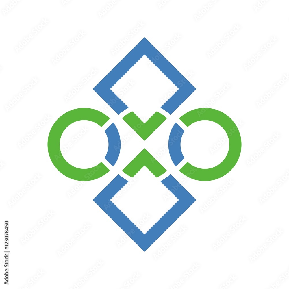 Abstract square and circle logo design Abstract square and circle logo design