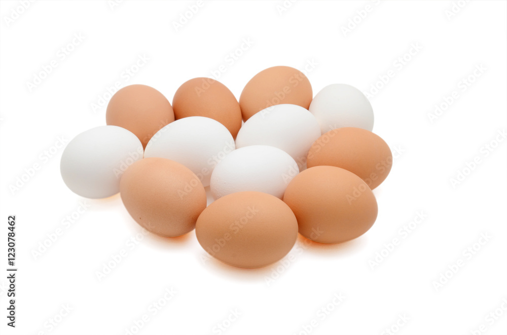 Fresh organic eggs isolated on white background Fresh organic eggs isolated on white background