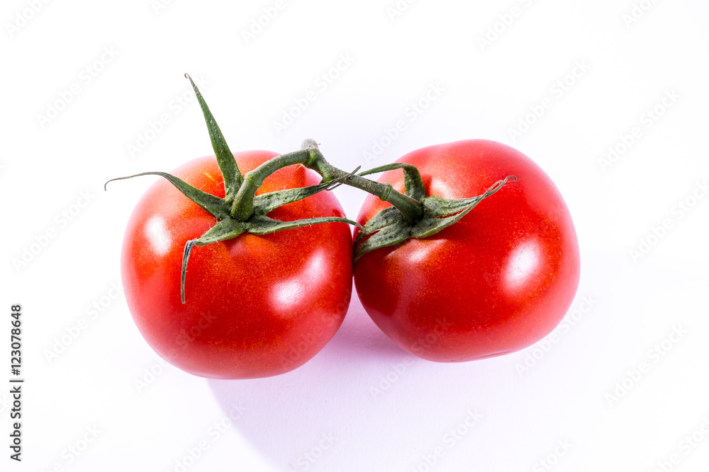 Couple Two Tomatoes Connected Stems Fresh Vegetables Cooking Ing Couple Two Tomatoes Connected Stems Fresh Vegetables Cooking Ing