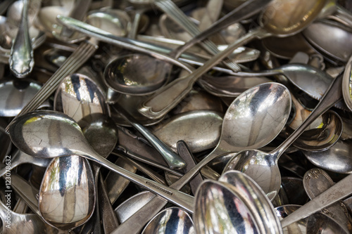 Chrome Polished Spoons Tea SIlverware Drawer Metal Silver Vintag