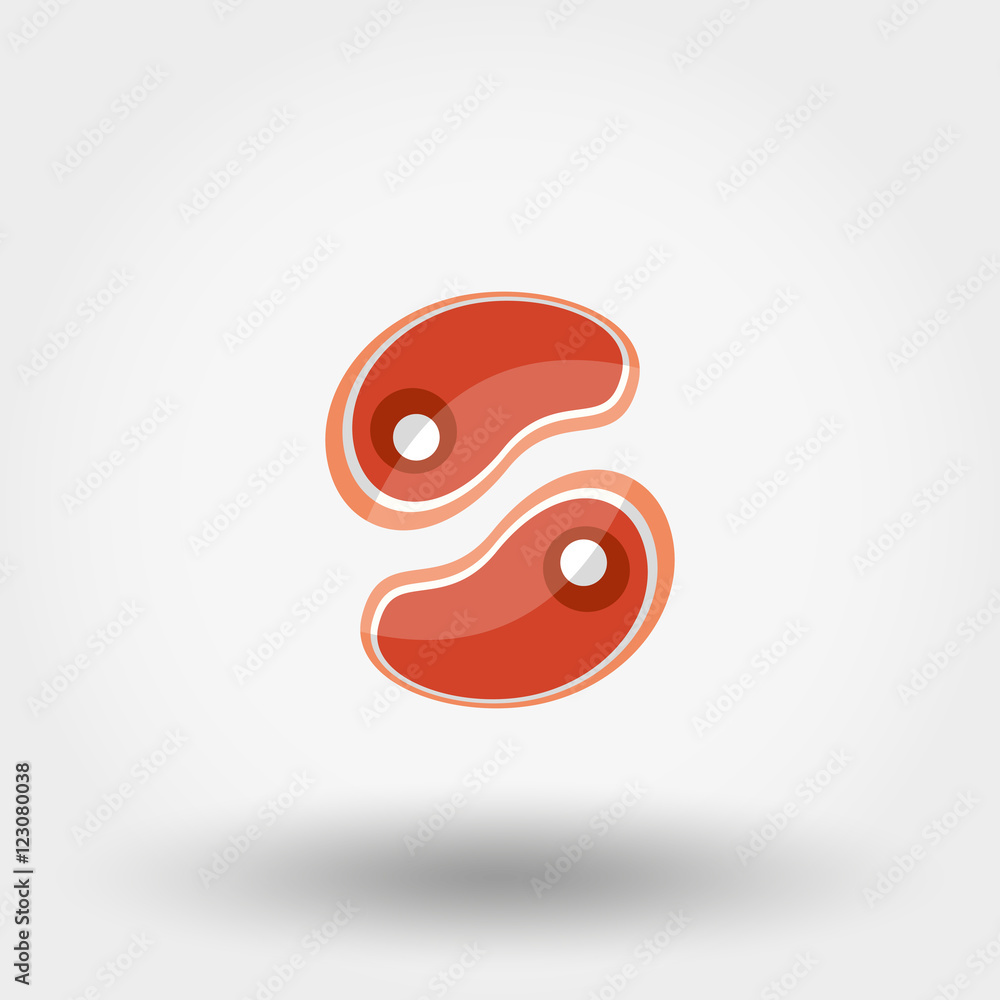 Steak. Vector icon. Steak. Vector icon.