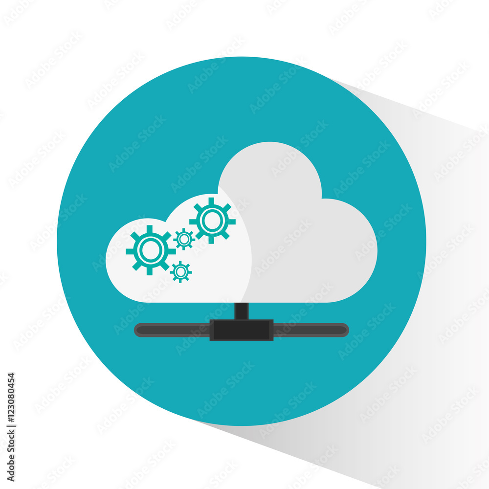 Cloud icon. Cloud computing storage and technology theme. Colorful design. Vector illustration