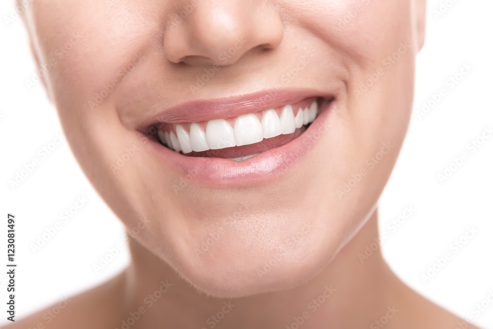 Obraz premium Beautiful wide smile of young woman.