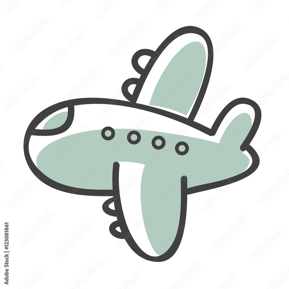Obraz premium hand drawn vector plane icon