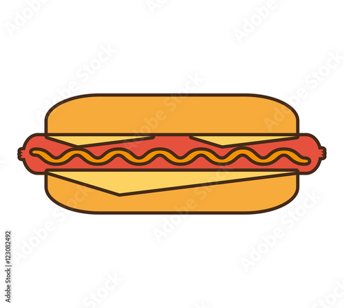 Fototapeta Naklejka Na Ścianę i Meble -  delicious hot dog isolated icon vector illustration design
