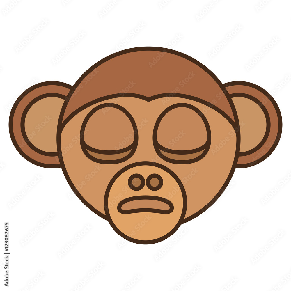 Obraz premium monkey head face isolated icon vector illustration design