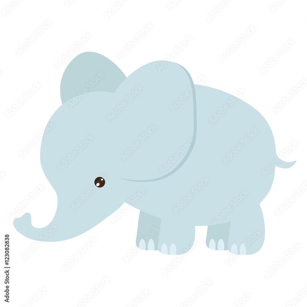 Funny elephant cartoon vector illustration
