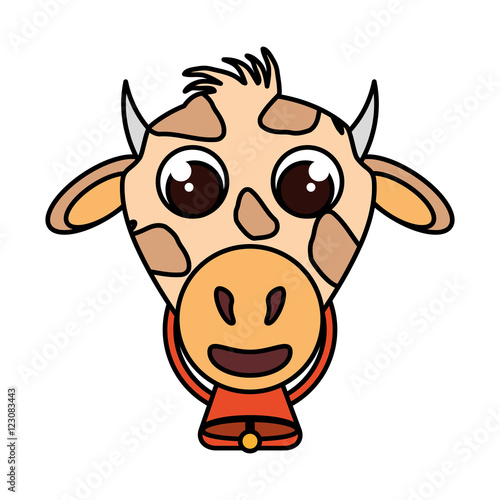 cow animal farm isolated icon vector illustration design