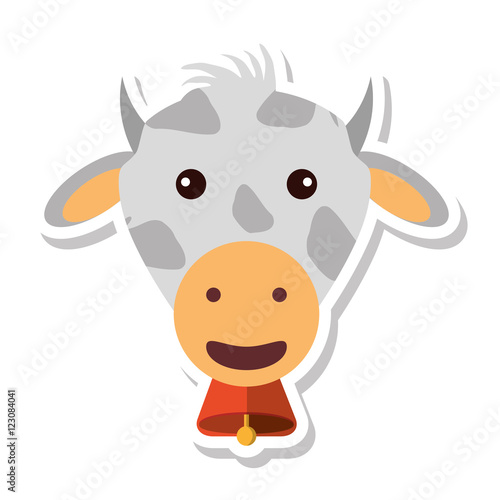 cow animal farm isolated icon vector illustration design