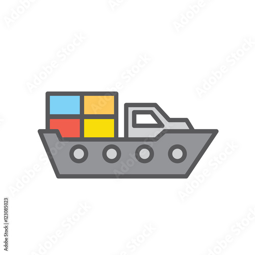 cargo ship icon vector illustration