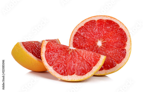 Slice Grapefruit isolated on the white background