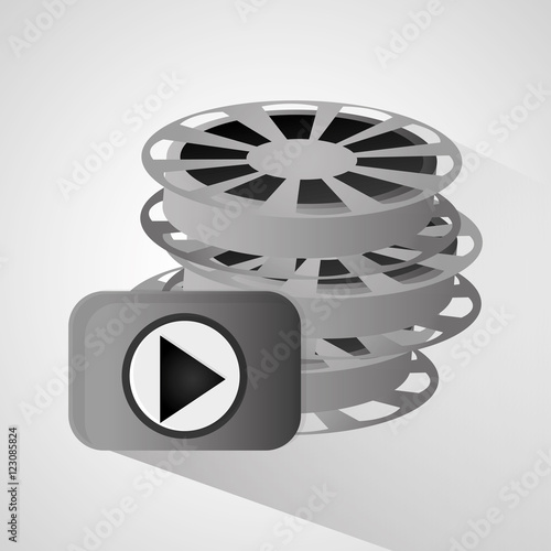 Film reel icon. Cinema movie video and film theme. Grey design. Vector illustration