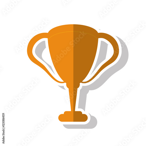 Trophy cup icon. Winner competition and success theme. Isolated design. Vector illustration
